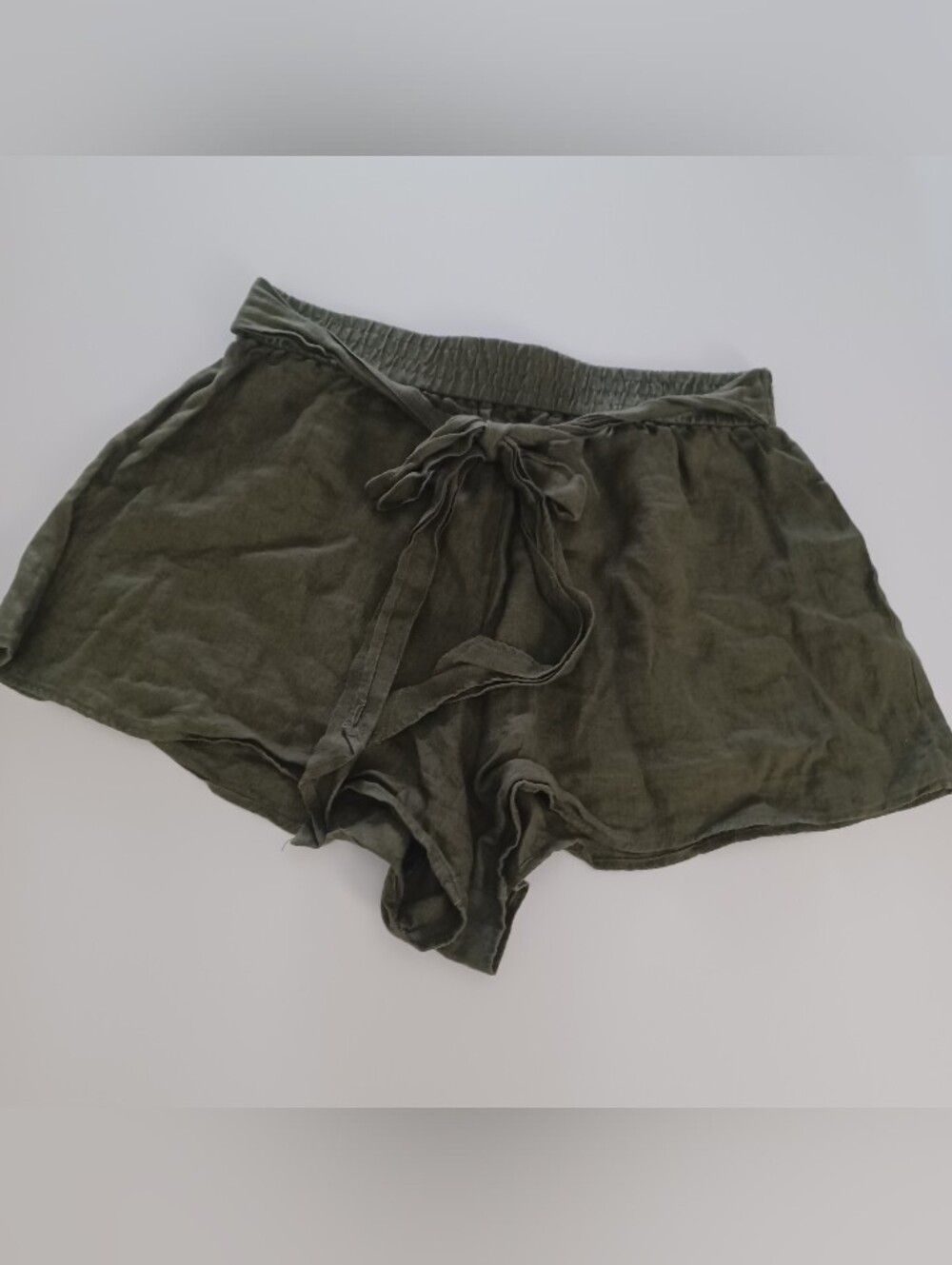 Zara Highrise Linen Shorts Sz M Tie Front
